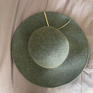 Cost Plus World Market Gray Wool Hat with Cream Trim